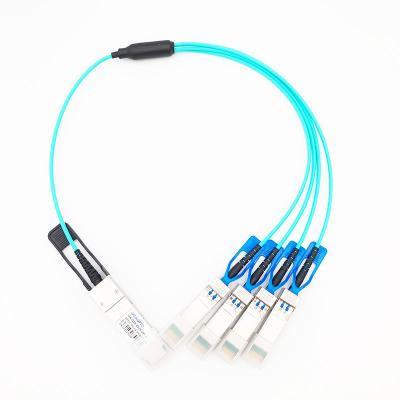 China Cable óptico activo 100G QSFP28 del desbloqueo del paralelo a la fan hacia fuera AOC de 4x25G SFP28 en venta