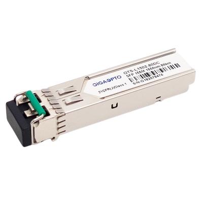 China 100BASE ZX 1550nm 80km SMF SFP Optical Transceiver Duplex LC DOM 155Mbps Module for sale