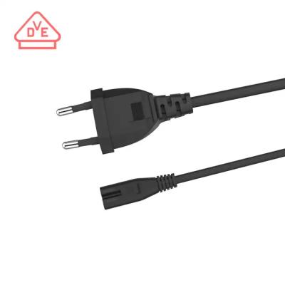 China XianDa supply best 360 tv EU Plug 2 pin to IEC C7 electrical supplies power cords dryer extension cords ac power cord for sale