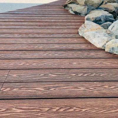 China Textured 3D Composite Decking Embossing Wood Plastic Composite Decking for sale