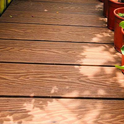 China Outdoor Garden 3D Composite Decking Board Hollow Profile And Squared Holes for sale