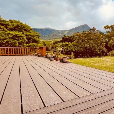 China Sturdy WPC 3D Composite Decking Lightweight Hollow Profile With Squared Holes for sale