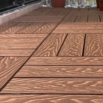 China Residenciales de madera dura Interlocking Patio azulejos de madera resistente a la corrosión azulejos de suelo en venta