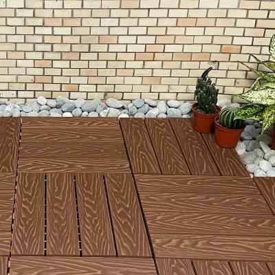China Wood WPC Decking Tiles Rotproof Snap Together Wood Tiles Impact Resistant for sale