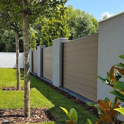 China Outdoor WPC Fence Panels Lightweight Plastic Wood Grain Fence Panels for sale