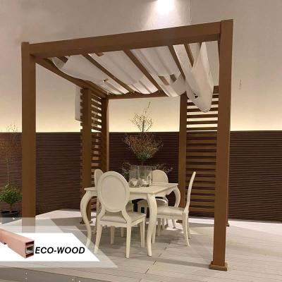 China Pergola comercial de madera WPC de madera compuesta para exteriores Pergola a prueba de rocíón en venta