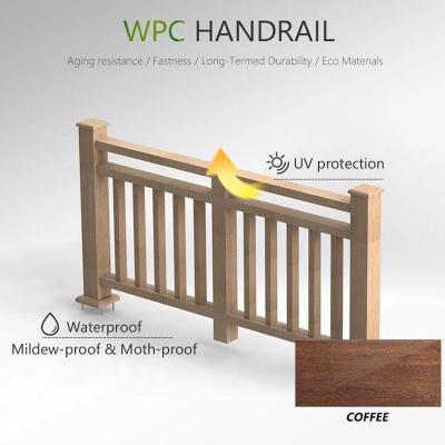 China Outdoor WPC Hand Railing Insect Proof WPC Balcony Railing Modern for sale