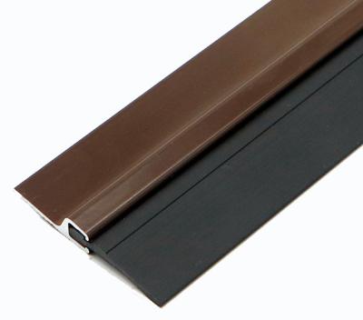China F Type Aluminium alloy base Soft Rubber Door Bottom Brush Strip Screw Fixation for sale