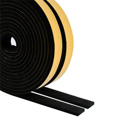 China 14 Inch Thick Foam Weather Stripping Black Foam Soundproof Tape For Windows for sale