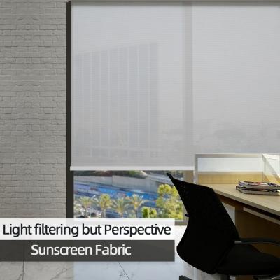 China Decorative Roller Window Blinds Transparent Double Layers Fabric For Home for sale