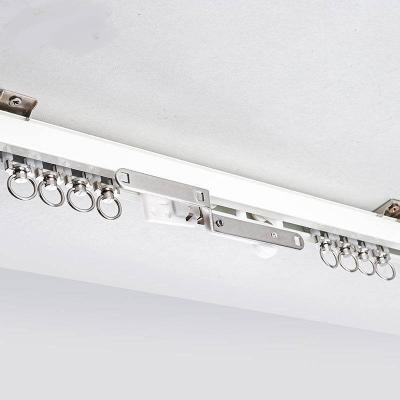 China Magnetic Tight Closure Metal Plastic Overlapping Curtain Track Pulley System Master Carrier for sale