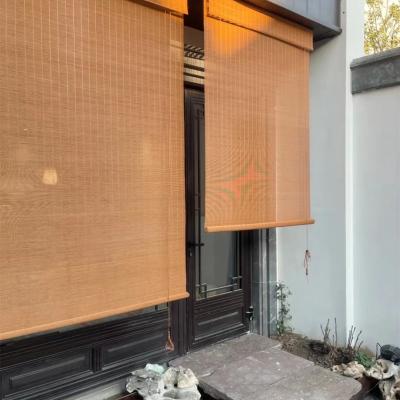 China Teahouse Office Bamboo Roll Up Sun Shades , Bamboo Roller Blinds For Balcony for sale