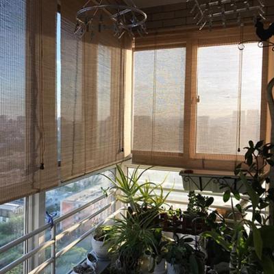 China Cortina cega de bambu do manual interior exterior para portas da janela à venda