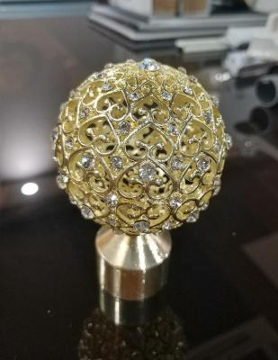 Chine Finials Crystal Glass Rose Gold Curtain Rods de Finials de 28mm nouveaux de Polonais d'or bon marché de cône pour le rideau Rods à vendre