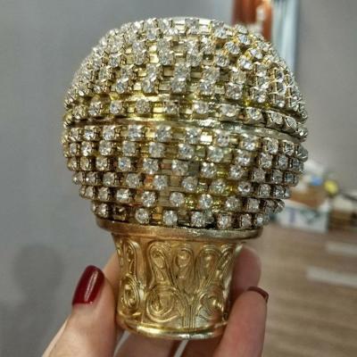 China Wholesale High Quality Crystal Round Gold Studded Diamond Curtain Ball NEW Finials for sale