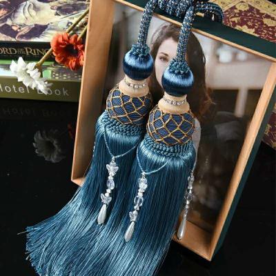 China high quality blue red velvet rope gold decorative rope for curtain for curtains and sheer for sale