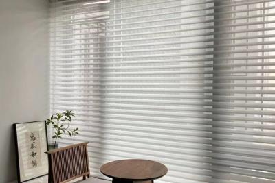 China Las cortinas eléctricas elegantes del La de Shangri ondulan el plegamiento para la sala de estar en venta