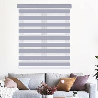 China Indoor Horizontal Zebra Blind Curtain Double Layer For Living Room for sale