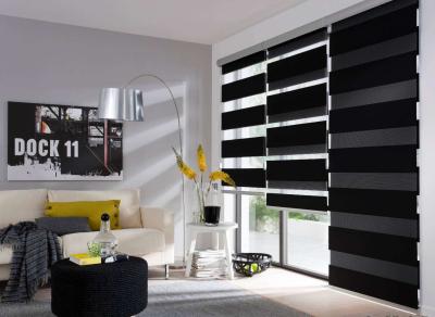 China Intelligent Electric Black Zebra Curtain Office Bathroom Project for sale