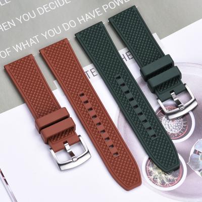 China JUELONG High Performance Fluororubber Watch Band FKM Rubber Watch Strap with 18mm 20mm 22mm Quick Release for sale