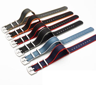 China JUELONG 1.4mm High Quality Seatbelt Nylon Watch Strap 18mm 20mm 22mm 24mm for sale