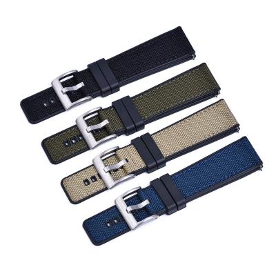 China JUELONG Elite Nylon Watch Band Hybrid Fabric Rubber FKM Quick Release Watch Straps 20mm 22mm for sale