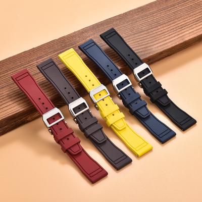 China JUELONG 2023 New Stock Quick Release FKM Watch Band Fluororubber Textured Watch Strap 20mm 21mm 22mm With Folding Buckle for sale