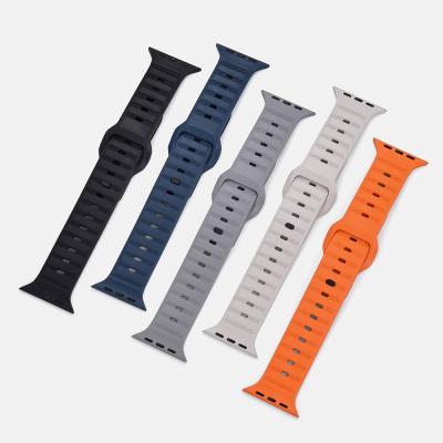 China JUELONG FKM Rubber Loop Watch Straps Compatible With Apple Watch Ultra 49mm For Apple watch 45mm  42mm For Sports for sale