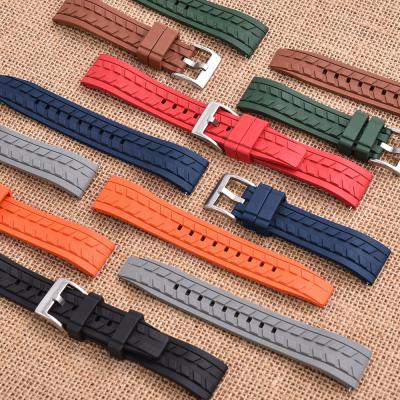 China JUELONG Sport FKM Rubber Watch Band Quick Release Tire Tread Rubber Wrist Strap 20mm 22mm for sale