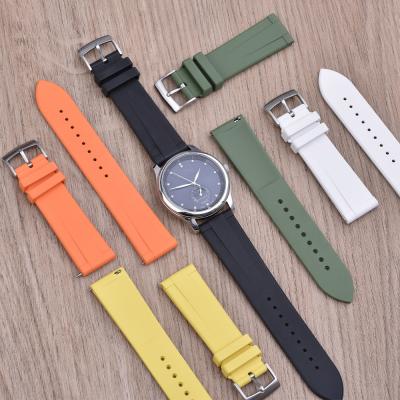 China JUELONG RTS T-Pattern Design 20mm 22mm FKM Rubber Watch Strap With Quick Release Bracelet Strap Watch Rubber for sale