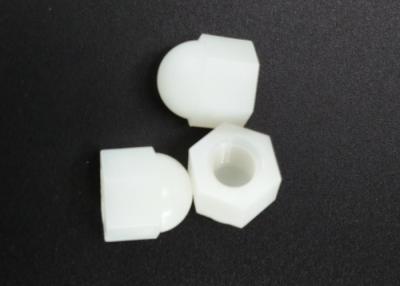 China M6 White Hardware Nuts Bolts Nylon Hexagon Domed Cap Nuts With Nonmetallic Insert for sale