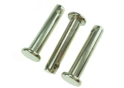 China 6 x 30 Nickel Flat Head Stainless Steel Clevis Pin With Split Pin Hole DIN 1444 Standard for sale