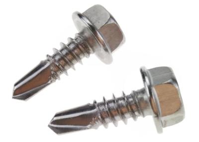 China Stainless Steel Self Drilling Screws Hex Washer Head Metal Screw Tapping No. 14 for sale