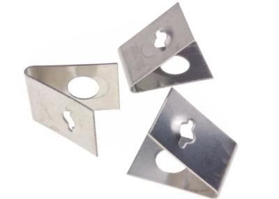 China Sheet Metal Stamping Parts 15mm Height Black Spring Steel V Shaped Brackets for sale