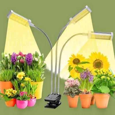 China 12W 3Heads  LED Clip Grow Light Dimmable Table Clip Lamp Full Spectrum for sale