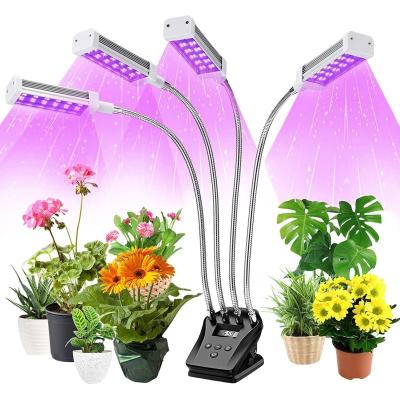 China Aluminum 4head Clamp On Led Grow Light Fixture 96W  With LCD Screen for sale