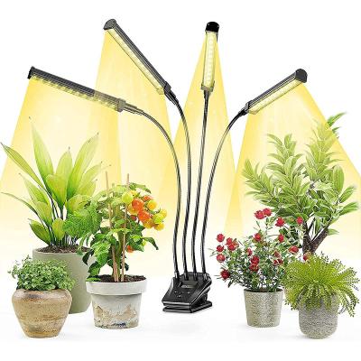 China Full Spectrum 4 Head LED Clip Grow Light 96W Black For Indoor Room for sale