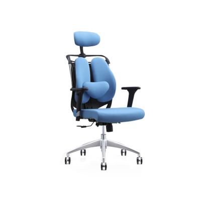 China Aluminum Alloy Base Modern Ergonomic Chair Leather High Back Swivel Office Chair for sale