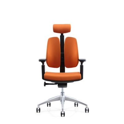 China Footrest Saddle Leather Ergonomic Chair Swivel Aluminum Alloy Base 3D Design Back en venta
