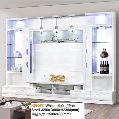 China Sala de estar Moderna estantes de TV Bunnings Portas estante dupla estante MDF placa armário de TV francês à venda