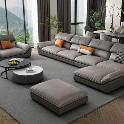 China Sofá secional Sofa Set de couro moderno do MDF do painel de madeira 330*175*95cm à venda