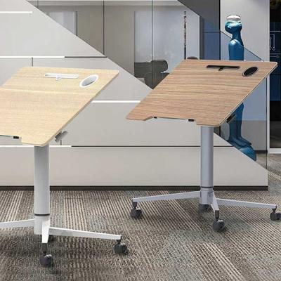 China MDF Adjustable Workstation Gas Lift Table 800*600*18mm for sale
