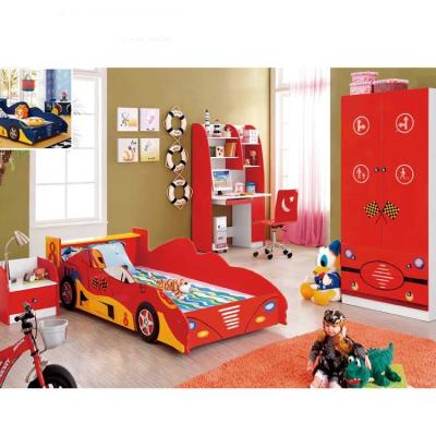 China Kids Bedroom Furniture Sets MDF Wooden Race Car Bed With Storage 2100mm for sale