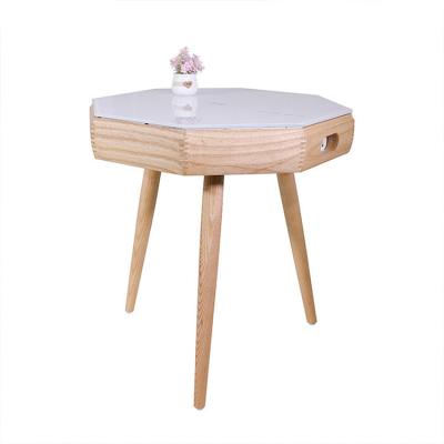 China Polygon Wooden Round Corner Multifunctional Side Table Waterproof for sale