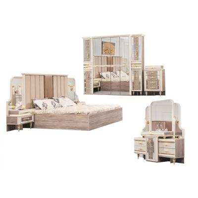 China MDF PU Solid Wood Bed With Drawers Home Furniture Bedroom Sets 2*2m for sale