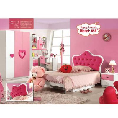 China Cappellini Girls Bedroom Furniture With Desk Pink Princess Bed 1280*2050mm for sale
