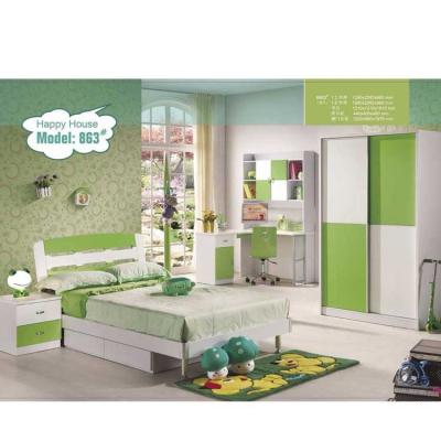 China Cappellini Green Children Bedroom Sets Modern Children'S Furniture 960mm Bed for sale