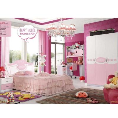 China Pink Wood Panel Mickey Mouse Children Bedroom Sets High Gloss Painting for sale
