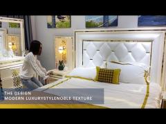 Durable MDF White Wood Bedroom Sets Furniture model 861 Luxury King Size