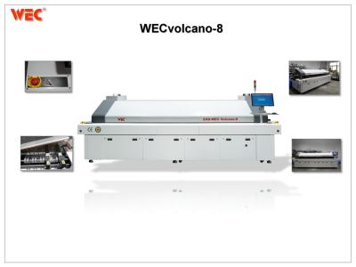 中国 WEC -320℃ Lead Free Smt Reflow Soldering Machine 8 Zones Max 430mm Leaded Solder CE 販売のため